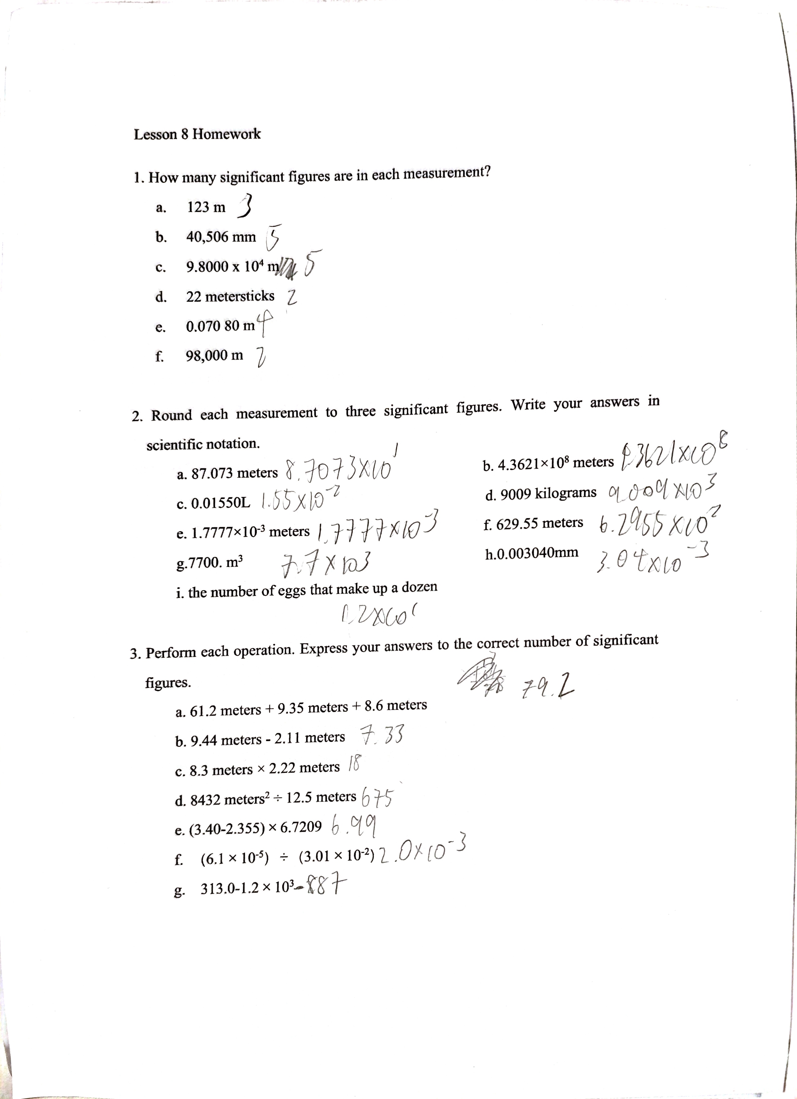 Lesson 8 Homework Significant Figures Original Scan