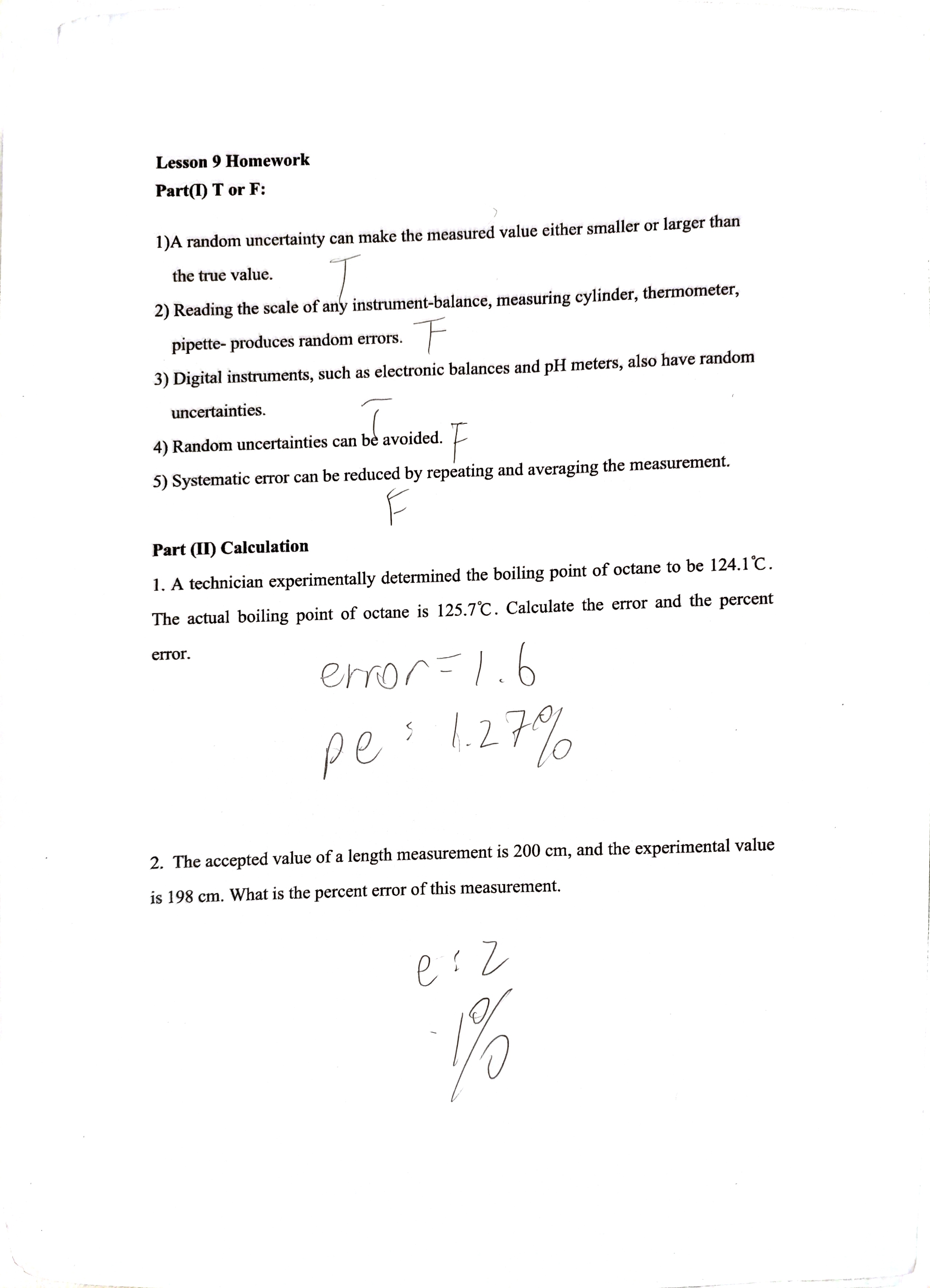 Lesson 9 Homework Part I and II Original Scan